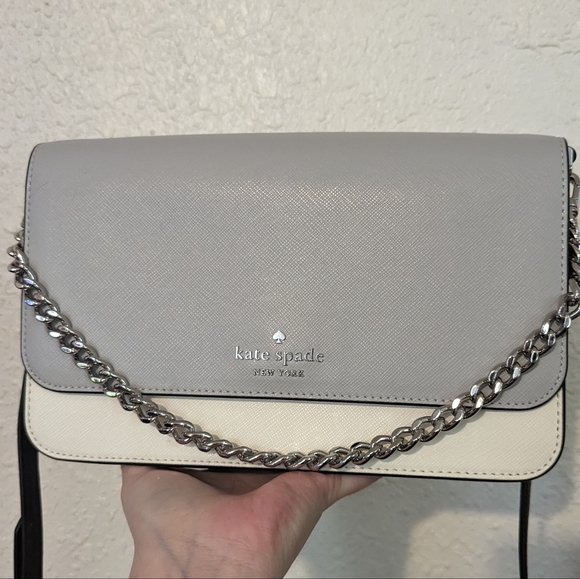 Kate Spade Crossbody Purse Gray White Black NWOT - Picture 2 of 7